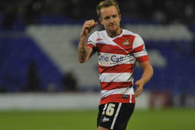 NSST 3-1-15 Oldham Ath v Doncaster Rovers Skybet League OneRovers james coppinge celebrates