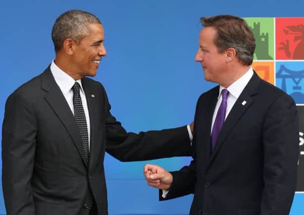 US President Barack Obama with British Prime Minister David Cameron.