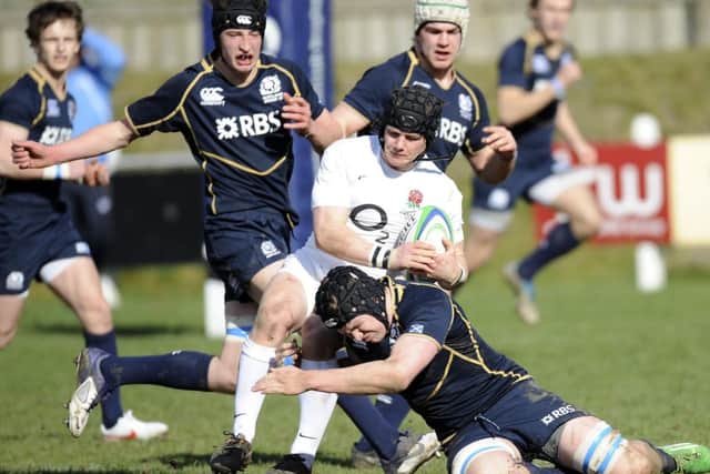 Harry Thacker, pictured in action for England U20s.