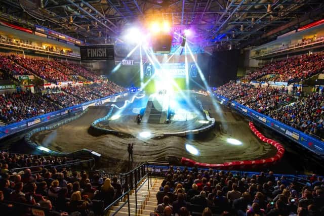 Arenacross spectacular bike action at Sheffield Motorpoint Arena, February 14, 2015.