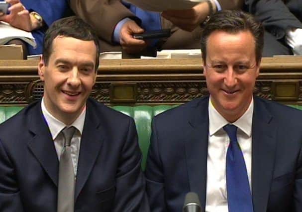 Chancellor of the Exchequer George Osborne and Prime Minister David Cameron.