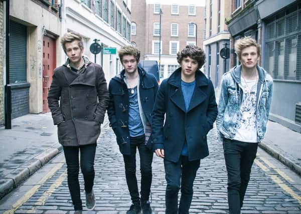 The Vamps are, from left, James McVey, Connor Ball, Brad Simpson and Tristan Evans.