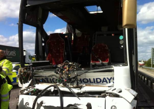 Dozens of people have been injured on a coach crash on the M1