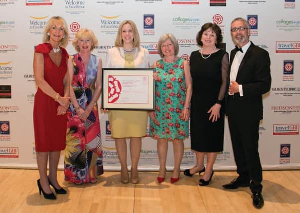 Chesterfield VIC VisitEngland award shows (left to right): Lady Cobham (chairman, VisitEngland), Catherine Walker, Kerry Sheldon, Anne McFarlane, Bernadette Wainwright and James Berresford (chief executive, VisitEngland).
