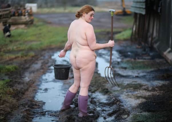 Angie Cox at Candy Farm nudist camp site ahead of Nudestock 2015.