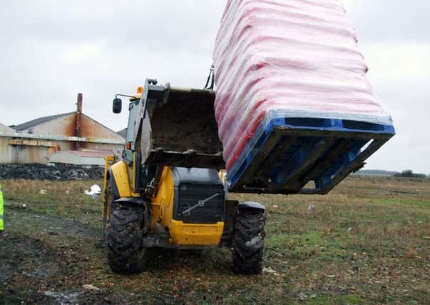 The removal of 18 tonnes of dog biscuits dumped by Welham Estates.