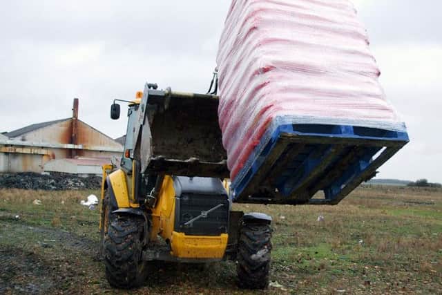 The removal of 18 tonnes of dog biscuits dumped by Welham Estates.