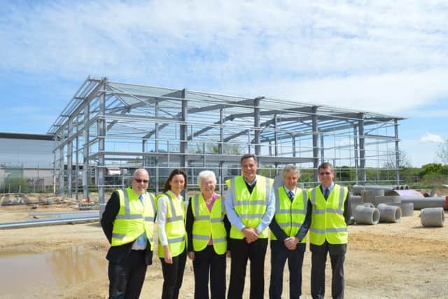 (left to right) Chris Dungworth, of Business Doncaster, Rebecca Schofield, of Knight Frank, Ros Jones, Doncaster mayor, Paul Carnell, of Carnell Management Services, Ian Brookes, of PPH Commercial and Tim Hazeltine, of Business Doncaster at Bullrush Grove, Doncaster.