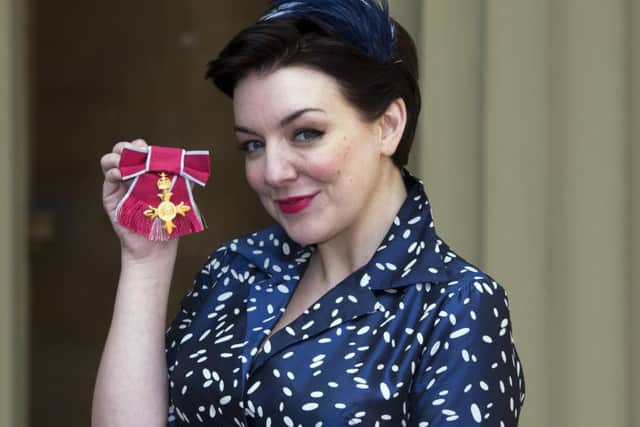 Sheridan Smith with her OBE for services to Drama at an investiture ceremony at Buckingham Palace in London. Picture: Hannah McKay/PA Wire.
