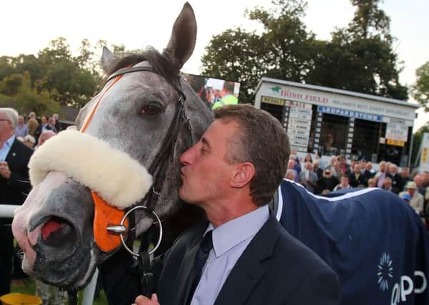 The Grey Gatsbywith trainer Kevin Ryan. Photo: Niall Carson/PA Wire