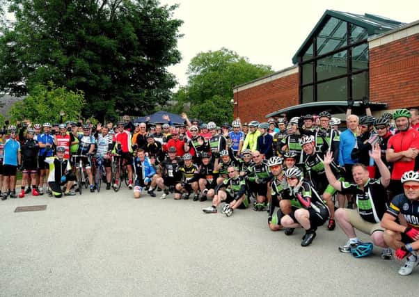 Cyclists at the JE James and Derbyshire Times 2015 Flagg Challenge for Chesterfield-based Ashgate Hospice.