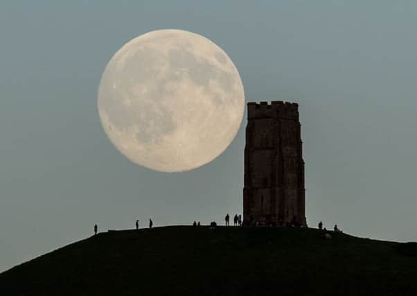 The Blue Moon over the UK's skies tonight (Picture:PA)