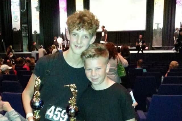Street Beat dancers Nathan Moyes and Harry Overton who won fourth place in the world championships duo category.