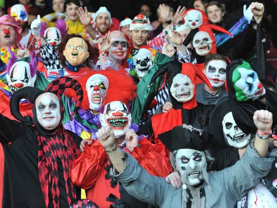 Barnsley fans in Hallow'een gear at Scunthorpe, and sadly it was another scary afternoon for The Reds