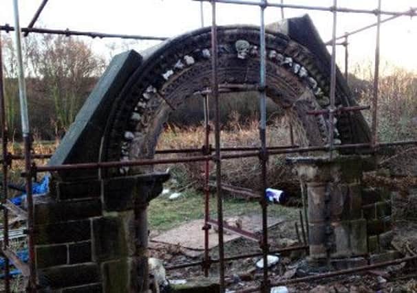 The damaged Glassby Arch in Mexborough