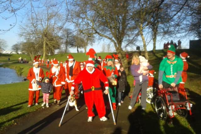 Ben Parkinson MBE taking part in the 2014 Sandall Park Santa Dash.