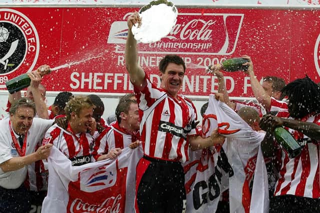 Celebrating promotion at Wembley in 2006
