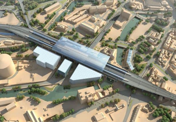Artists impression of the HS2 station in Sheffield city centre