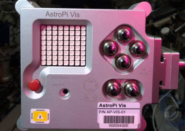 A Raspberry Pi computer which is being used in space.