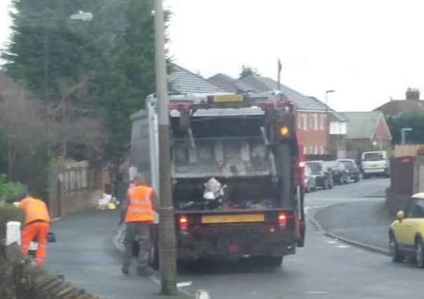 Bin men on Paxton Crescent, Armthorpe. Photo by resident Paul Ridsdale.
