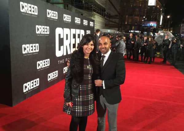 Boxing trainer Dave Coldwell and his daughter  Brooke at the European premiere of the blockbuster movie Creed