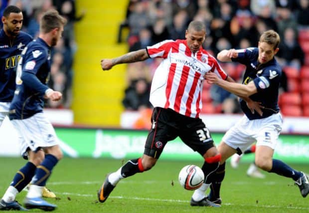 Marcus Bent at his second spell at Bramall Lane where he played 11 games in 2011.