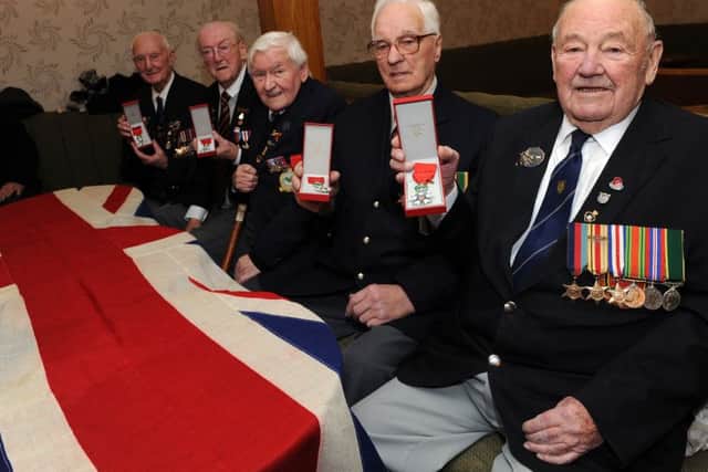 (l-r) Cyril Elliott, Douglas Austin, Ken Johnson, Les Giles and Bill Hartley, all of Sheffield Normandy Veterans, have been awarded the Legion D'Honneur. Picture: Andrew Roe