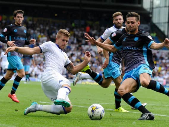 Action from Wednesday's match against Leeds at Elland Road earlier this season