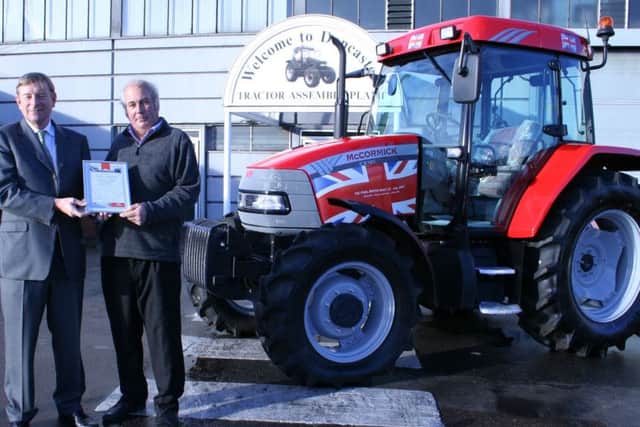 'the last tractor to roll off the production line a the McCormick factory in Doncaster'. Snaps from man who bought tractor - stephenhaylock@btinternet.com
