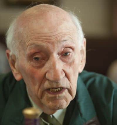 WWII veteran Charlie Hill celebrates his 90th birthday at The Penny Black with other Green Howards