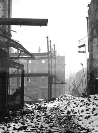 Watsons Walk following Sheffield Blitz, taken 13 December 1940.

Picture Sheffield, s01266.