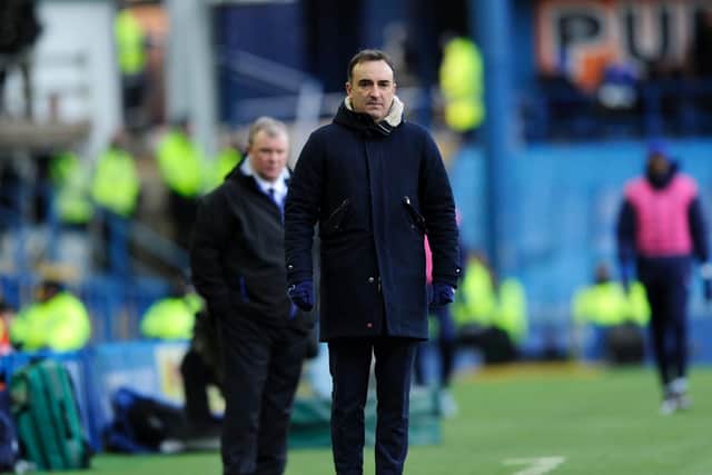 Carlos Carvalhal during the victory over Leeds United