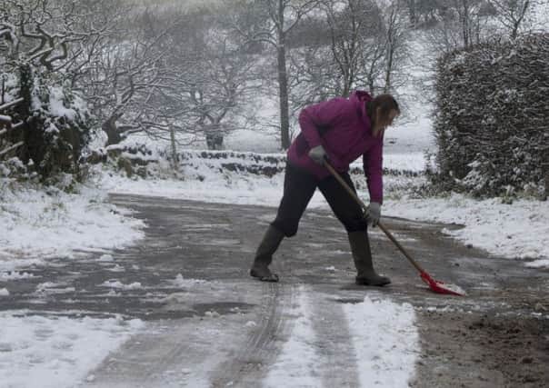 Clearing the roads after snowfall around sheffield