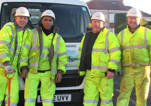 Sheffield streetlighting heroes (L to R) Paul Knowles, Adrian Brady, Ian Fletcher and Michael Hague