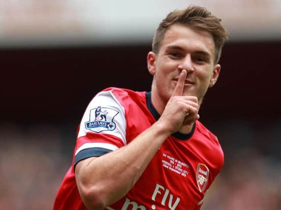 Aaron Ramsey quietened the Stoke fans temporarily with this goal against them back in 2013