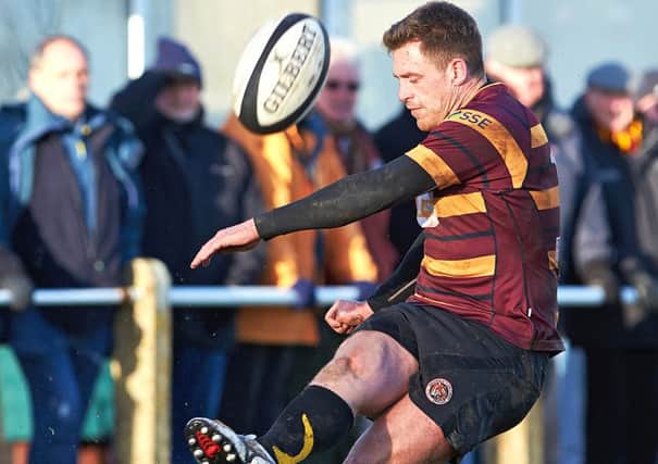 A try against Birkenhead took Tom Outram's points tally for  Sheffield Tigers 1st XV to over 1,000. Photo: Ian Anderson