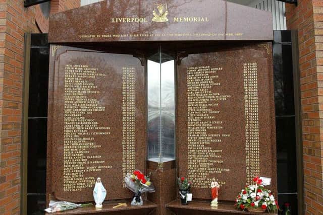 The Hillsborough Memorial outside Anfield