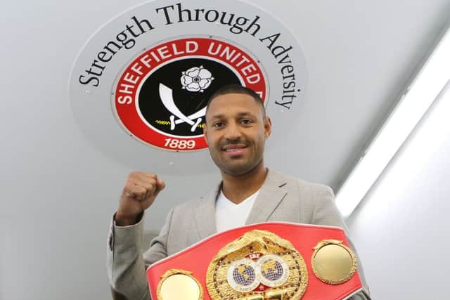 Kell Brook poses in the tunnel at Bramall Lane
