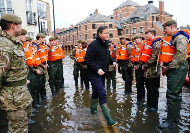 Prime Minister David Cameron visits York after the floods of December 2015