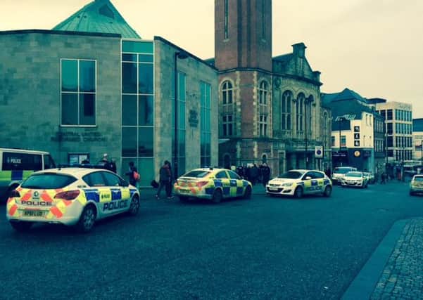 Police presence between Chapel Walk and The Crucible