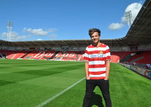 One Direction star Louis Tomlinson at the Keepmoat Stadium.