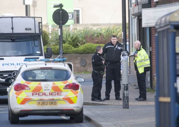 Scene of armed robbery at the Yorkshire Bank on Broad Street in Parkgate near Rotherham
Picture Dean Atkins