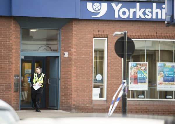 Scene of armed robbery at the Yorkshire Bank on Broad Street in Parkgate near Rotherham
Picture Dean Atkins