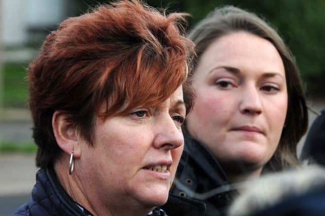 Daughter Jackie Perry and granddaughter Jay Perry at the 50 day anniversary press conference appeal for Tommy Ward, on Salisbury Road, Maltby in November. Picture: Andrew Roe