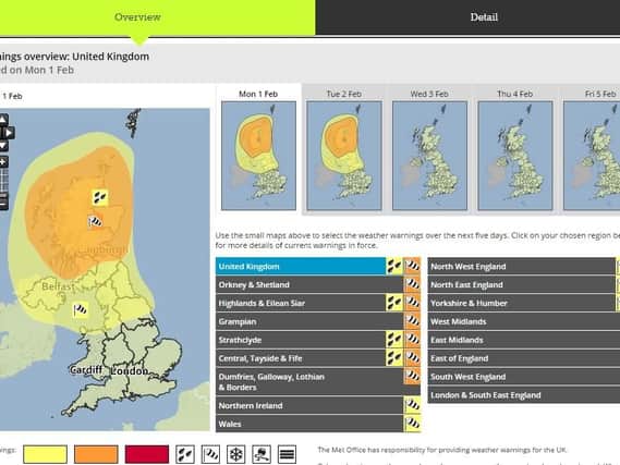 A Yellow Warning for wind has been issued for South Yorkshire as Storm Henry approaches the UK