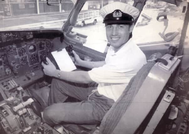 Paul Warhurst in the pilot's seat on the way to Luxemburg - 10th January 1991