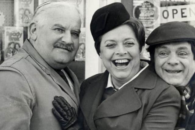 Ronnie Barker, Lynda Baron and David Jason in Balby during the 1970s.