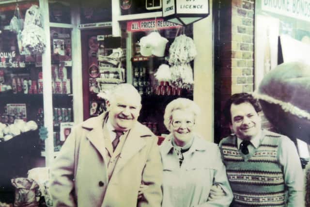 Beautique salon owner Helen Ibbotson with Ronnie Barker and David Jason during filming of the original series.
