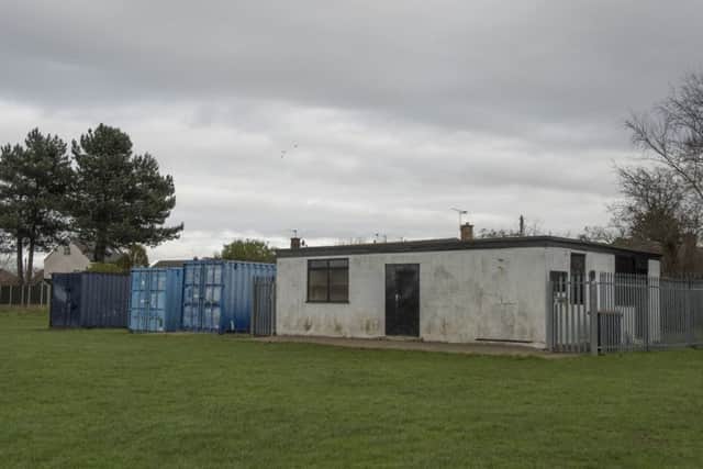 Old building at the playing fields off Station Road, Finningley