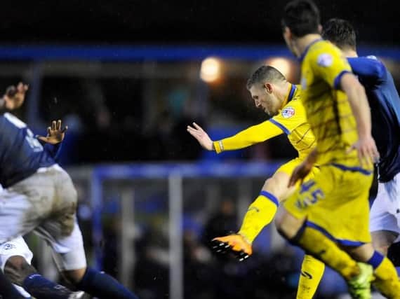 Gary Hooper scores his first of two goals against Birmingham